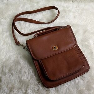 Jackson Brown Leather Purse Crossbody Strap